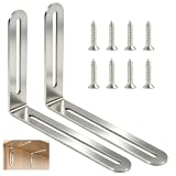 2 staffe angolari in acciaio inox a 90 gradi per mensole e mensole angolari, foro lungo, connettore ad angolo retto, a forma di L, in acciaio inox, per progetti fai da te
