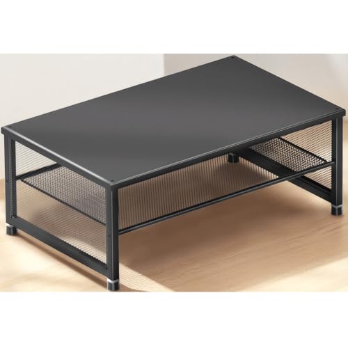 ECOLOVI Desk Organizers and Accessories, Computer Monitor Stand Riser, Printer & Laptop Stand, Office Desk Accessories & Desktop Workspace Organizers for Office Supplies (Black)