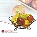 Home Basics Scroll Collection Bronze Coated Steel Fruit Basket, Storage for Fruits and Vegetables, Kitchen Table, Countertop, Bronze