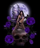 New Skull Rose Heart Tattoo Black Korean Mink Blanket Queen Size