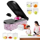 Vibhgtf Cortador de ensalada – Cortador de cebolla de acero inoxidable, herramienta de cocina multifuncional | Picadora con base antideslizante | Para la cocina doméstica