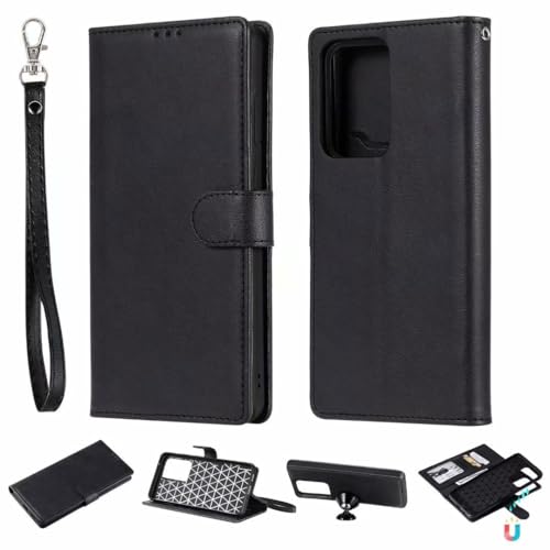 Coque silicone iPhone 14 Pro portefeuille cuir noir anti rayure avec fermoir magnétique
