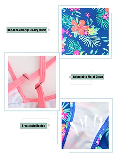 Image of Moon Tree Girls One Piece Swimsuits Ruffle Swimwear Beach Bathing Suit 2-14 Years