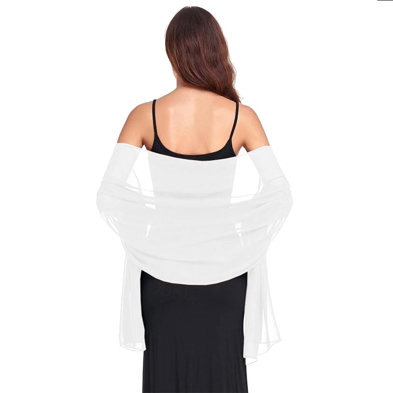 Van Der Rich ® - Étole en Mousseline de Soie Foulard Châle Léger - Femme (13-Crème)