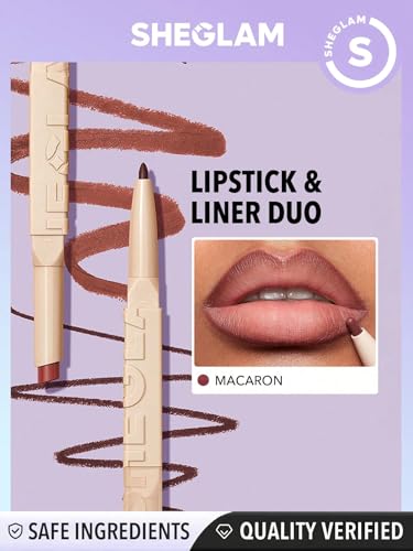 Image of SHEGLAM 2 In 1 Matte Lip Liner and Long Lasting Lipstick Set Makeup-Macaron
