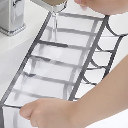 Kit 3 Colmeias Organizadora Gaveta Tela Nylon Respirável Cor:cinza