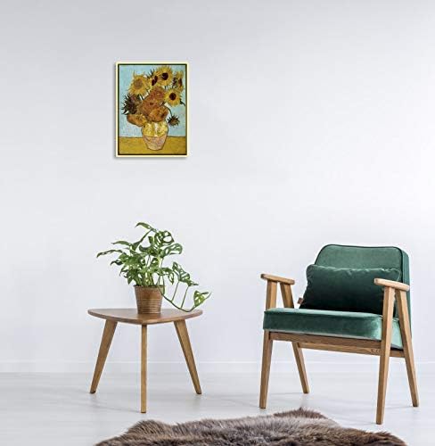 Wieco Art Gold Framed Sunflower by Vincent Van Gogh Modern Floral Canvas Prints Flowers Pictures on Canvas Wall Art for Home and office Decorations VAN0002-3040UK-GF