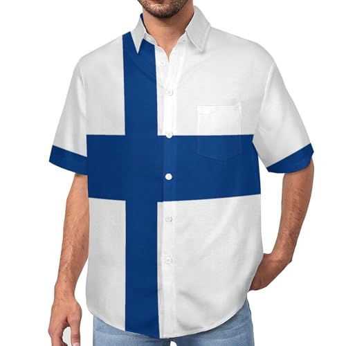 Chemise Finlande drapeau en tissu léger et respirant pour rester au frais