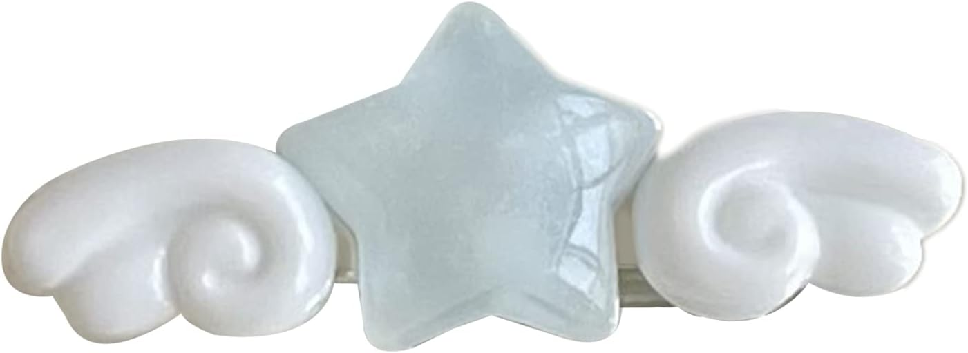 Jelly Hair Clip For Hot Girls Star Wing Shape Hair Barrettes Duckbill Ponytail Hair Barrettes For Teens Girls Hair