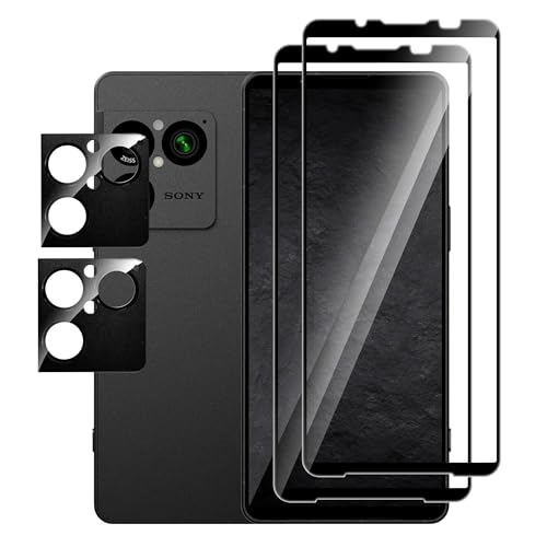 Suttkue for S-ony Xperia 1 VIII Screen Protector with Camera Lens Protector,9H Hardness Anti-Scratch Tempered Glass flim,Case Friendly,Anti-Fingerprint,Anti-Scratch (2+2 PACK)