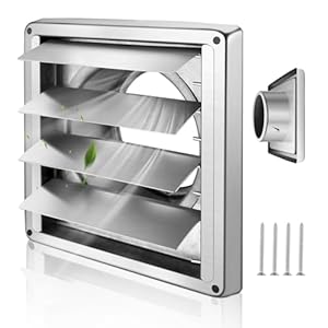 Joiside Edelstahl Abluftklappe CL-120mm Lamellen