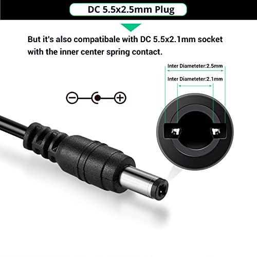Image of Facmogu 24V 3A 72W Power Supply Adapter Converter, 100-240V 50 /60Hz AC to DC 24 Volt 3Amp Power Supply, 5.5x2.5mm & 5.5x2.1mm DC Plug, 24V Switching Transformer for LED Lights