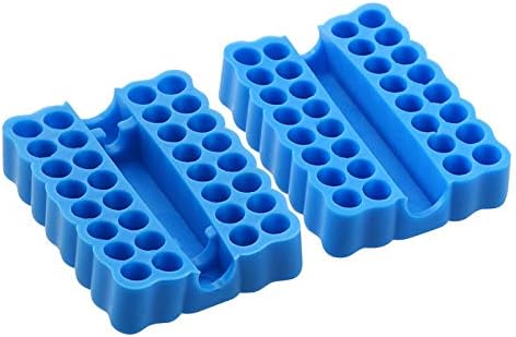 2pcs 32 Holes Hex Shank Screwdriver Bits Holder Plastic Storage Tray Organizer