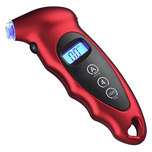 Car Digital Tire Pressure Gauge Tool Motorcycle Bike Mini Digital Tire Gauge Diagnostic LCD Display(Rot)