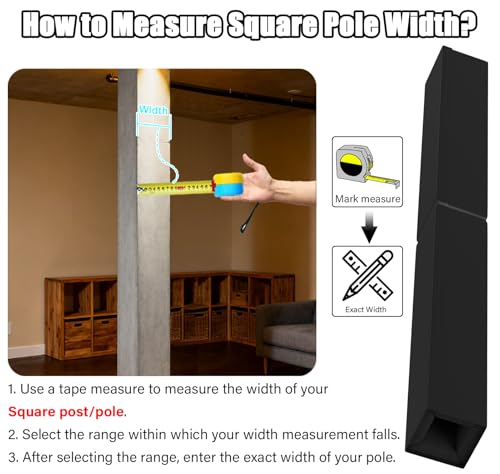 ELEVZO Custom Pole Padding Wrap Around, Round Pole/Square Rectangle Post Protector Covering Pad & Indoor Outdoor Metal Column Pads, for Garage/Basement/Playground Support Posts - Thumbnail 5