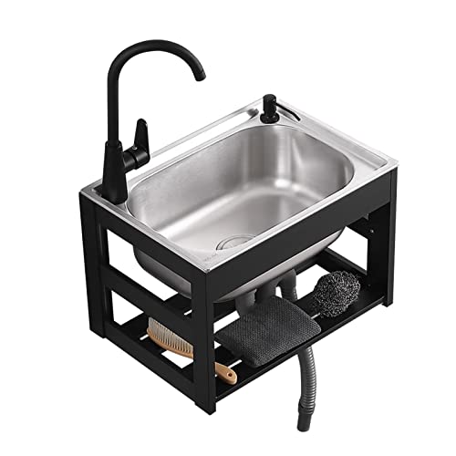 ESOYAWE Portable Commercial Wall Mount Sink Single Bowl