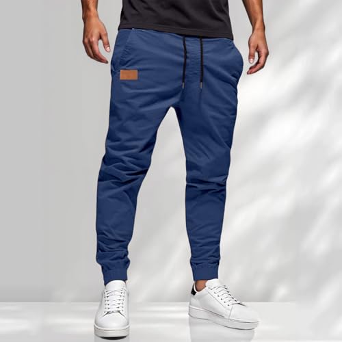 Mens Pants Casual Stretch Waist Straight Leg Elastic Lounge Sweatpants Loose Going Out Hiking Trouser with Pockets2