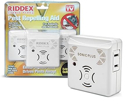 Riddex Sonic Plus Ultrasonic Pest Repeller, Plug in with Outlets for Indoor Use - Insect Repellent - Bug Repellents for Home Defense - Protect Against Rodents and Insects, Chemical Free (3 Pack White)