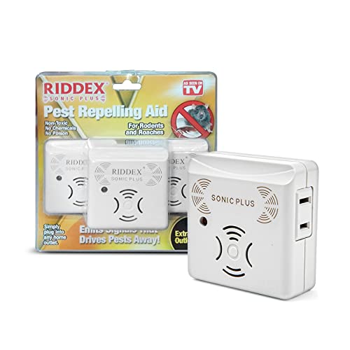 Riddex Sonic Plus Ultrasonic Pest Repeller, Plug In With Outlets For Indoor Use - Insect Repellent - Bug Repellents For Home Defense - Protect Against Rodents And Insects, Chemical Free (3 Pack White) #TOP2