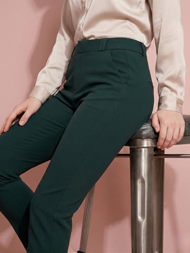 Image of modny Formal Trousers for Women Premium Polycotton, Regular Fit, Straight Pant for Girls | Ideal for Office, College & Professional Wear