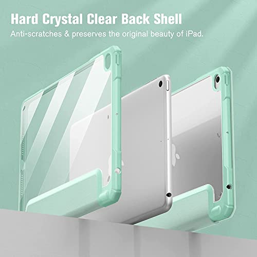 Image of SwooK Hybrid Case for 7.9 inch inch iPad mini 5 / Mini 4 iPad mini A2133 A2124 A2126 A2125 A1538 A1550 iPad mini Case with Shockproof Clear Back Shell Flip Cover Case (Light Green)