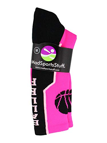 MadSportsStuff Baller Basketball Socks with Basketball Logo Crew Length4