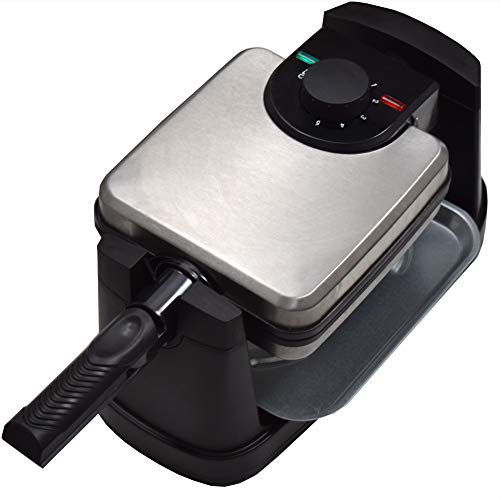Syntrox Germany Chef Maker 1600 Watt Waffelautomat 200° Drehbares Edelstahl Waffeleisen für Original Belgische Waffeln – Bild 4