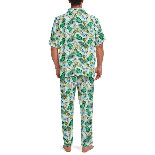 Funny Pajama Sets for Men 2PCS Short Sleeve Pajamas Sets Button Down Loungewear Set Soft Sleepwear Pjs Sets2