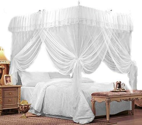 IFELES 4 Corners Bed Canopy Twin Full Queen King Mosquito Net (Twin XL)