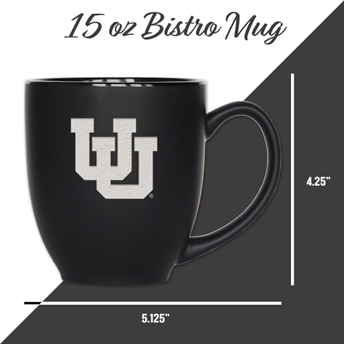 Image of Rico Industries NCAA Primary 15-Oz Personalized Matte Black Bistro Mug - for Hot or Cold Drinks