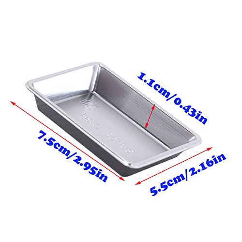 Mggi 100 Pack Rectangle Sauce Dishes, Mini Disposable Dipping Dessert Plates Sauce Dishes, Soup Plate Soy Sauce Dishes Seasoning Dish Appetizer Plates For Home Restaurant - Silver #TOP4