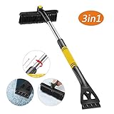 [page_title]-Eiskratzer Auto, Schneebürste mit Besen 3 in 1 Auto Eisschaber, Schneeschaufeln, Einziehbare Schneebürste, Abnehmbar Schnee Pinsel mit 270° Bürstenkopf für Autos Truck SUV Windschutzscheibe