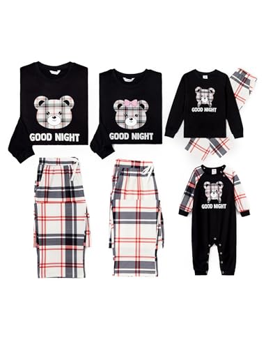 PATPAT Abito per la Famiglia, Set Pigiami per Mamma e Figlia, Abbigliamento da Notte Abbinato, Vestiti per la Famiglia, Anche per Bambini e Animali Domestici, Tessuto Invernale