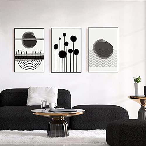 Décor de salon élégant avec triptyque mural géométrique