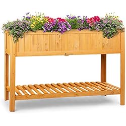 Mobiliario Urbano Maceteros blumfeldt Altiplano Cubic macetero - 150 x 100 x 50 cm, Madera de Pino sólida, Superficie de Cultivo Grande, Fieltro de jardín, Concepto ErgoGrow, Tabla integrada, Fácil de Montar, Madera