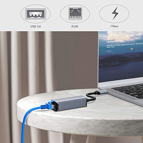 Usb To Ethernet Adapter, Vilcome Usb 3.0 To 100/1000 Gigabit Ethernet Lan Network Adapter, Driver Free Rj45 Internet Adapter Compatible With Macbook Surface Pro Laptop Pc #TOP3