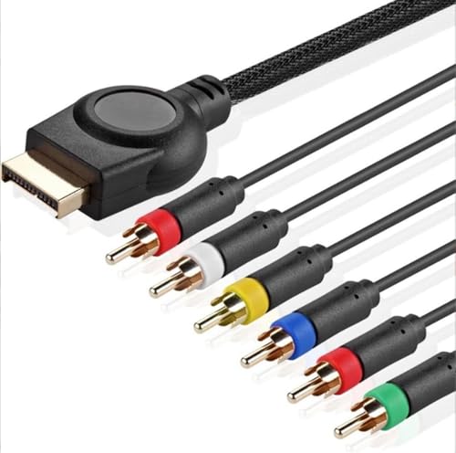 H.May 1.8M(6FT) Componente RCA Cable,Premium Resolución Componente RCA Audio Video Cable Compatible con PS1/PS2/PS3/Sony Gaming Consola RGB+Sync