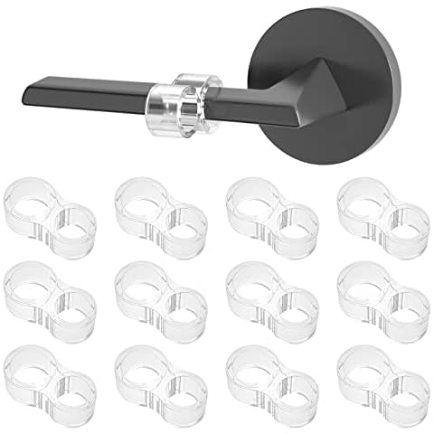 Pack of 12 Door Stops for Double Ring Handle, Transparent TPE Door and Window Protection Cover