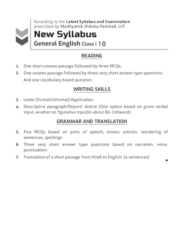 Image of Active General English Textbook Class 10 for UP Board Session 2025-26 Chitra Prakashan India Pvt Ltd books for Madhymik Shiksha Parishad Prayagraj Uttar Pradesh
