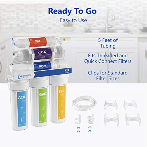 Image of Express Water Filter Upgrade Kit for Reverse Osmosis and Under Sink Water Filtration System - Add a New Filtration Stage to Your System - Includes Adapters for inch Threaded and Quick Connect Filters