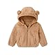 Neugeborenes Baby Toddler Mädchen Jungen Fleece Kapuzenjacke Warme Winter Outwearorn Reißverschluss Bärenmantel Reine Farbe für 1-5Jahre