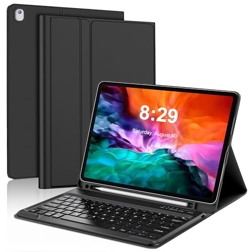 Keyboard Case for iPad Pro 12.9 inch (Old Model) 2015 1st / 2017 2nd Gen - Rechargeable Detachable Wireless Bluetooth Keyboard - Folio Smart Leather Cover with Pencil Holder for iPad Pro 12.9