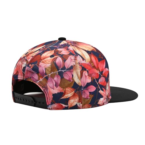 Image of Quanhaigou Hip Hop Snapback Hat Unisex Trucker Hat Hip Hop Plaid Flat Bill Brim Adjustable Baseball Cap Red Blue Floral