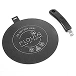 Piastra Adattatore Induzione con Manico Rimovibile, Diffusore di Calore per Pentole Non Induttive, Compatibile con Piani a Induzione, Gas ed Elettrici. Nero senza Scolorimento (24cm)