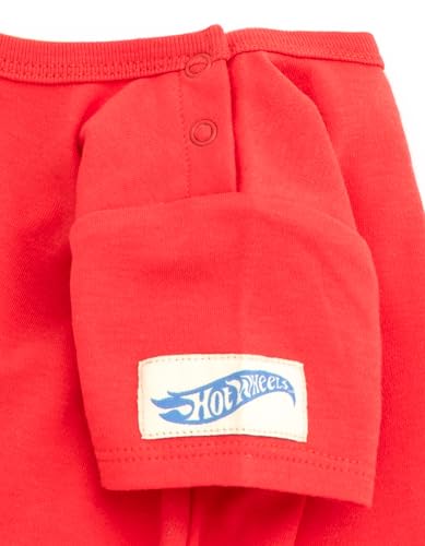 Hot Wheels Baby French Terry Square Neck Short Overalls and T-Shirt Outfit Set Newborn to Infant Sizes (Newborn - 24 Months)4