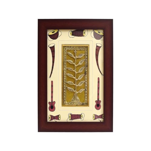 Tarang Arts Handcrafted Brass Dhokra Wall Hanging Frame | Tribal Indian Art Home Decor | Ethnic Warli Pattern Wooden Frame | Living Room & Office Wall Art Gift (13 * 9 * 1 Inches) Tarang Arts Handcrafted Brass Dhokra Wall Hanging Frame | Tribal Indian Art Home Decor | Ethnic Warli Pattern Wooden Frame | Living Room & Office Wall Art Gift (13 * 9 * 1 Inches)