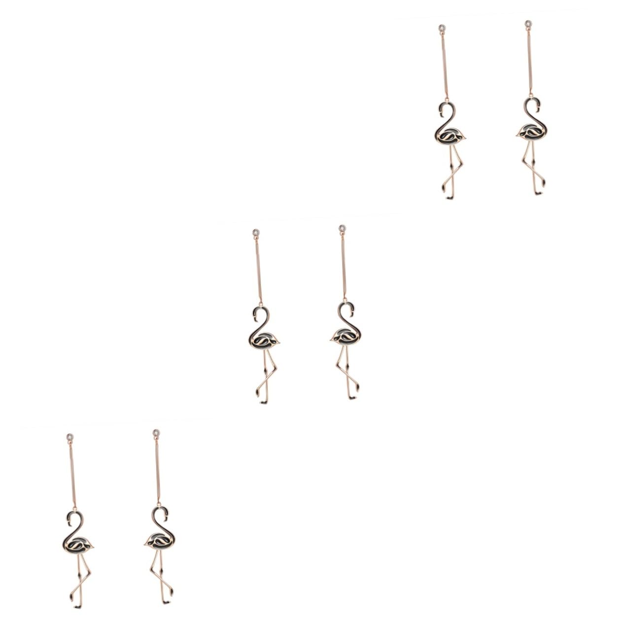 Boucles d'oreilles clous roses en strass chic pour femmes lot de 3