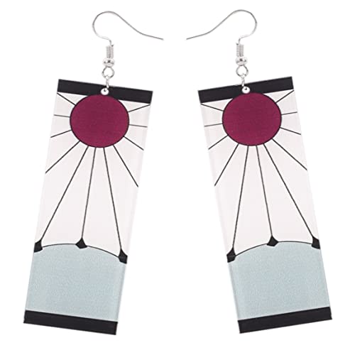 OEIOTEI Kamado Tanjirou - Pendientes para cosplay, accesorios de animación secundarios, pendientes periféricos de acrílico, pendientes personalizados Kamado T, regalo para entusiastas del anime,