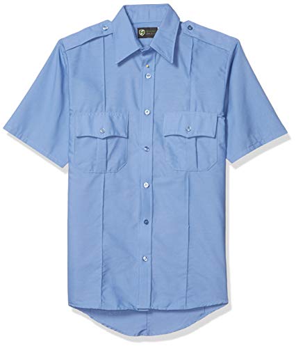 Horace Small Men's Professional Short Sleeve Security Shirt, Medium Blue, Large