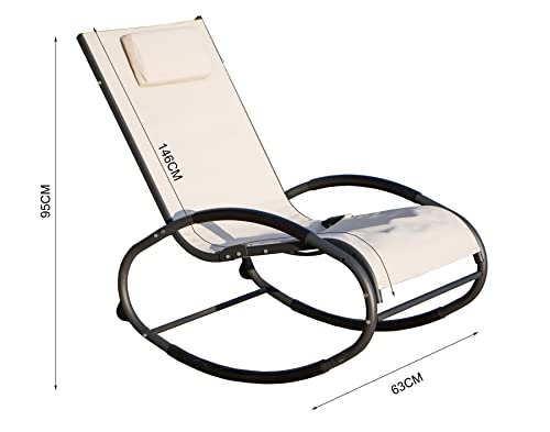 Direct Wicker Iron Rock O-Shaped Lounge Chair (Beige) #TOP2